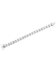 CleverSilvers Fiery Round CZ Diamonds Tennis Bracelet