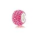 C4. Crystal Bead Light Rose, Sterling Silver Core Swarovski Crystal Bead, Set with Over 90 Swarovski Crystals , Slide-on and Slide-off Crystal Silver Bead , 14mm X 7mm. 5mm Silver Core ,Compatible with Pandora, Trollbeads,chamilia and Biagi