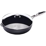 Swiss Diamond Nonstick Saute Pan with Lid, Stainless Steel Handle - 5.8 qt (12.5")