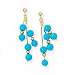 14k Gold & Turquoise Beaded Dangle Earrings