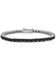 Black Diamond Princess-Cut Tennis Bracelet 14K White Gold 2.00 CT Diamonds