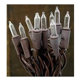 15 Count Electric Clear Lights with Brown Cord