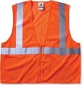 Ergodyne GloWEAR Hi-Vis Class II Vests; Economy; Zipper; Color: Orange; Size: S/M