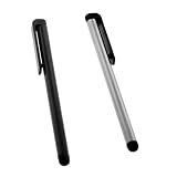 2 x Stylet en Argent/Noir pour Les �crans Tactiles de Tablettes et les Smartphones (iPhone, iPad, Samsung, Motorola, LG, HTC, Blackberry)