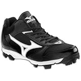 Mizuno Men's 9-Spike Franchise 6 Mid Baseball Cleat,Black/White,7 M US