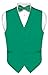 Men's Dress Vest & BowTie Solid EMERALD GREEN Color Bow Tie Set 2XL