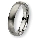 Rounded Brushed Titanium Ring (5.0 mm) - Sizes 6-13