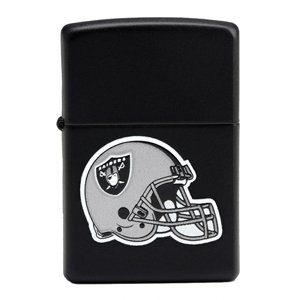 NFL Raiders Matte Black Lighter & Leather Pouch Gift Set