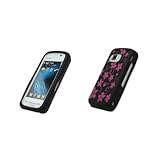 Premium Black with Hot Pink Flowers Design Silicone Gel Skin Cover Case for ....