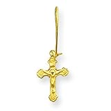 14k Kidney Wire Crucifix Earrings