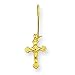 14k Kidney Wire Crucifix Earrings