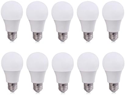 (10-Pack, Daylight) NaKa 7W A19 E27 LED Light Bulbs, Brightest 60 Watt Incandescent Bulbs Equivalent