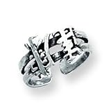 Sterling Silver Antiqued Chinese Symbol Toe Ring