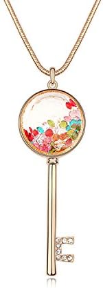 Y2CGems Accesories 18K Gold Plated Austrian Crystal Key Necklace Friend Retro Jewelry mexican silver jewelry