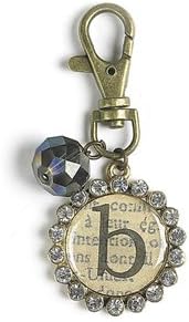 Monarch Inspirations Antiqued Initial B Keychain with Bead Charm M-RK-B