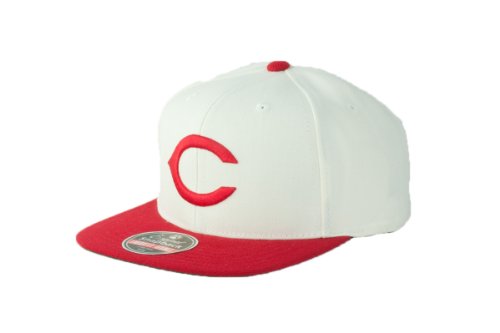 MLB Men's Cincinnati Reds Cooperstown 400 Snapback Cap (Ivory/Red, Adjustable)