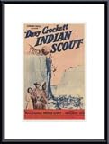 Davy Crockett Indian Scout by unknown 17.00X11.00 Framed with Black Metal Frame