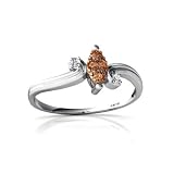 14K White Gold Cognac Diamond Ring