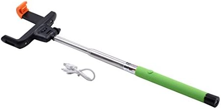 HAOGOODS Self-portait Monopod,Extendable Selfie stick with wireless bluetooth remote shutter for smartphones built in bluetoot-- Green