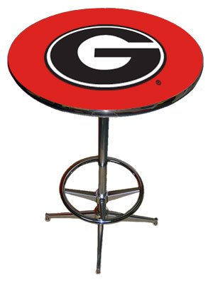 Georgia Bulldogs Chrome Pub Table With Footrest