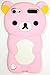 Bukit Cell 3D Baby Pink Bear Silicone Case for iPod Touch 6th / 5th + Cleaning Cloth + Screen Protector + Metallic Stylus Touch Pen