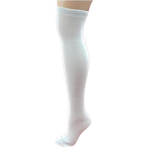 WHITE OVER THE KNEE KNITTED SOCKS