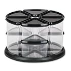 deflect-o 39010104 9-Canister carousel organizer, six 3 and three 6 clear canisters, black... by Deflect-O