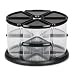 Deflecto 39010104 9-Canister carousel organizer, six 3 & three 6 clear canisters, black lids