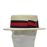 CLASSIC BOATER Bleach SKIMMER Straw Hat Men's 7-5/8