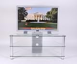 RTA 42 Inch and Below Plasma TV Stand Clear Tempered Glass with Wire Management TVM-020