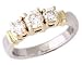 Two Toned Three Stone Diamond Ring
