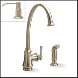 Brushed Nickel Kitchen Faucet with Sprayer and Soap Pump - Single Handle