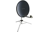 Netgadgets 65cm Portable Dark Grey Satellite Dish Kit with Tripod for Caravan/Camping. Ideal for use with your own Sky or Freesat box.
