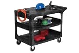 31OLEpMlZZL. SL160  Rubbermaid Flat Shelf Plastic Service & Utility Cart 3 Shelves