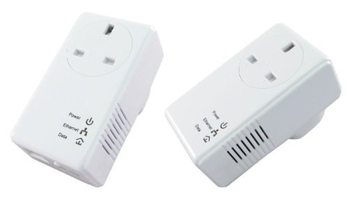 500Mbps Double PowerLine Pass Par Ethernet HomePlug Kit