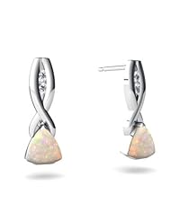 Genuine Opal 14kt White Gold Earrings