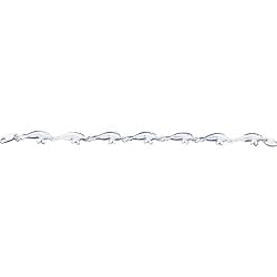 Sterling Silver Manatee Fancy Link Bracelet 7"