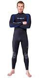 NeoSport Wetsuits Men's Premium Neoprene 7/5 mm Full Suit,Blue Trim,Large