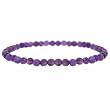 Genuine Amethyst Stone 4mm Bead Beaded Stretch Bracelet