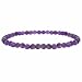 Genuine Amethyst Stone 4mm Bead Beaded Stretch Bracelet