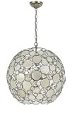 Crystorama 529-SA Palla - Six Light Chandelier, Antique Silver Finish with Natural White Capiz ShellCrystal