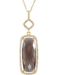 Jewelplus Halo-Style Antique Cushion Shaped Dangle Pendant or Necklace 14K Yellow Necklace