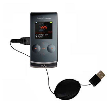 Retractable USB Cable for the Sony Ericsson W980 with Power Hot Sync and Charge capabilities - uses Gomadic TipExchange Technology