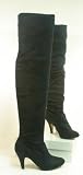 Damen stretch Overknee Stiefel schwarz