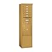 Salsbury Industries 3913S-06GFU Free Standing Horizontal Mailbox, Front Loading, Single Column, 6 MB1 Doors, 1 PL5, USPS Access Gold