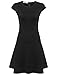 Meaneor Women's Short Sleeve Fit and Flare A-line Dress