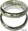 Sterling Silver Bangle Bracelet Pair with Enamelled Painting 68 gms. 2.6 inches (esbn061)
