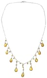 Sterling Silver Citrine Chandelier Necklace, 16"