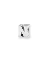 Letter N Charm in Silver for 3mm Charm Bracelets