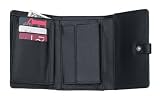 Giovanni Navarre Ladies Black Wallet with Silver Tone Hardware